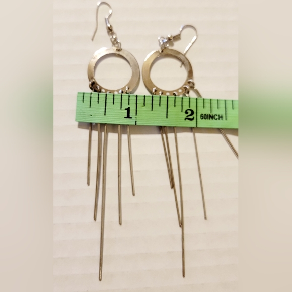 Bojo Style Silver Tone Dangle Earrings - Picture 4 of 4